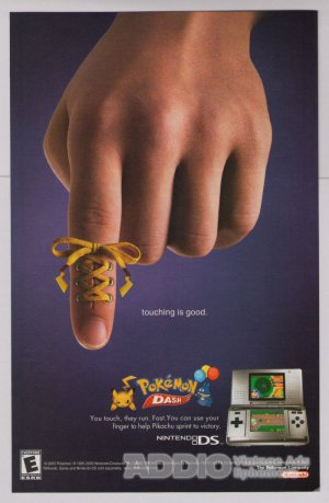 Nintendo DS advertisement promoting touch as interface interaction
